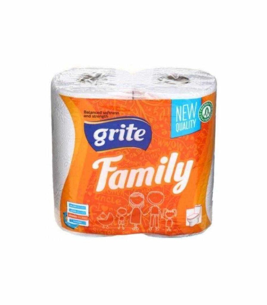 Бумага туалетная GRITE family 3-х сл. 4 рул. в уп  18,75м