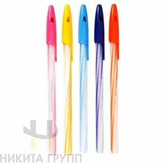 Ручка шариковая одноразовая синяя LINC GIMY 0,6 мм, ассорти