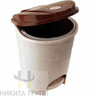 Контейнер для мусора с педалью 7л (бежевый мрамор)