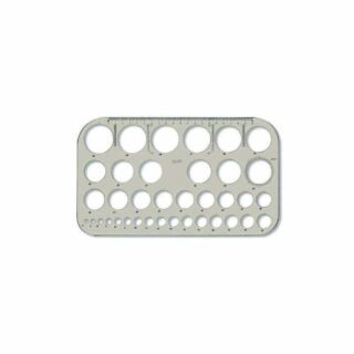 Трафарет окружностей от 1-36 мм с линейкой