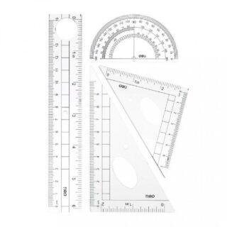 Набор линеек EXAM (линейка 15 см, 2 треугольника, транспортир)