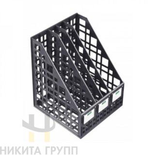 Лоток для бумаг вертикальный сборный 4 отделения черный