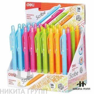 Карандаш автоматический Deli Scribe 0,5, ассорти