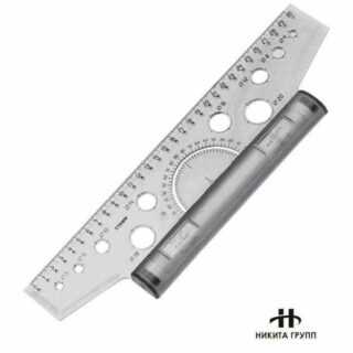 Рейсшина (каталка) 22 см пласт.прозрачная