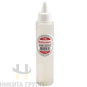 Клей канцелярский силикатный BRAUBERG (для бумаги, картона) 110 г