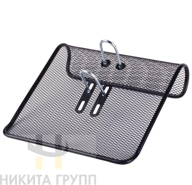 Подставка для календаря большая BRAUBERG "Germanium", металлическая, 57х200х200 мм, черная