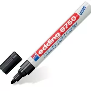 Маркер-краска лаковый (paint marker) EDDING 8750, ЧЕРНЫЙ, 2-4 мм, круглый наконечник, алюминиевый корпус
