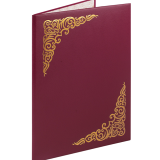 Папка адресная бумвинил с виньеткой, формат А4, бордовая, индивидуальная упаковка, STAFF "Basic"