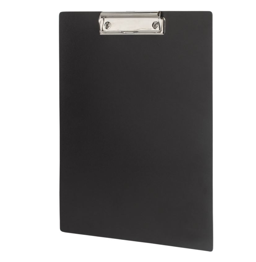 Доска-планшет STAFF с прижимом А4 (315х235 мм), пластик, 1 мм, черная