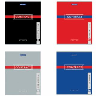 Тетрадь А5, 96 л., BRAUBERG, клетка, обложка картон, "CONTRACT"