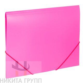Папка на резинках BRAUBERG "Office", розовая, до 300 листов, 500 мкм