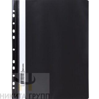 Скоросшиватель пластиковый с перфорацией BRAUBERG, А4, 140/180 мкм, черный