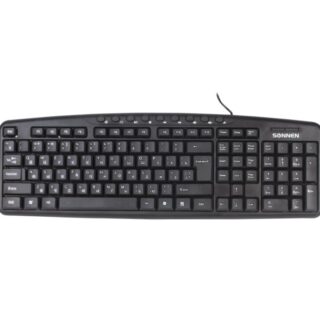 Клавиатура проводная SONNEN KB-8137, USB, 104 клавиши + 12 дополнительных, мультимедийная, черная