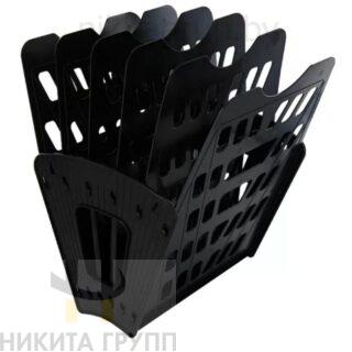 Лоток горизонтальный веерный 5-ти секционный черный