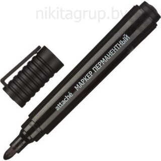 Маркер перманентный универсальный (полулаковый) Economy черный 2-3 мм, круглый наконечник