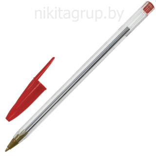 Ручка шариковая STAFF "Basic Budget BP-04", КРАСНАЯ, линия письма 0,5 мм