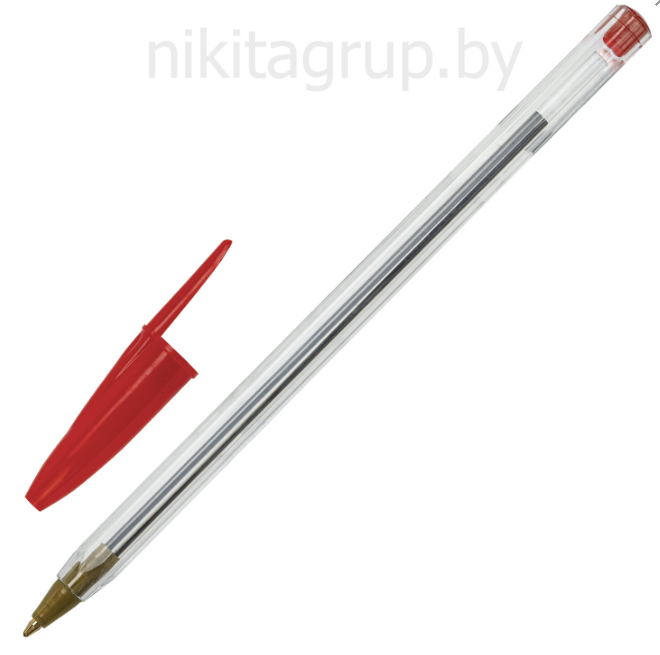 Ручка шариковая STAFF "Basic Budget BP-04", КРАСНАЯ, линия письма 0,5 мм