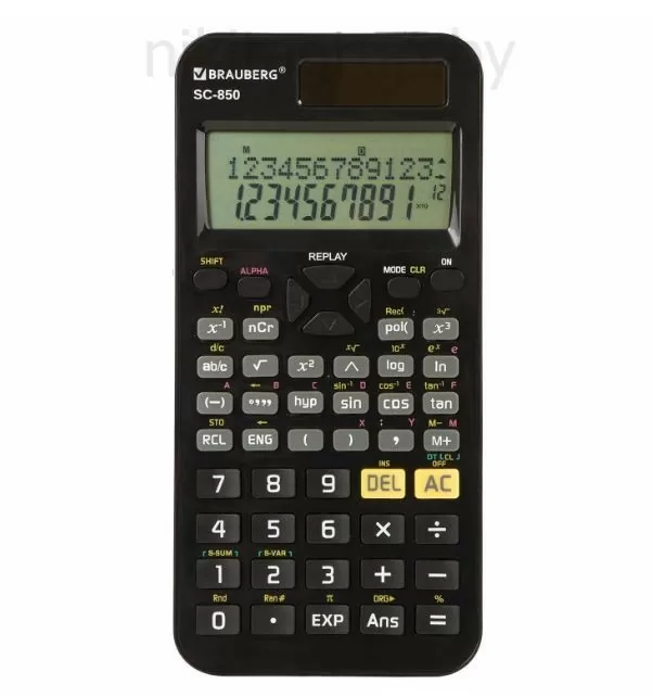 Калькулятор инженерный двухстрочный BRAUBERG SC-850 (163х82 мм), 240 функций, 10+2 разрядов, двойное питание, ЧЕРНЫЙ