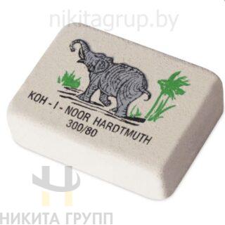 Ластик KOH-I-NOOR "Слон" 300/80, 26х18,5х8 мм, белый/цветной, прямоугольный, натуральный каучук