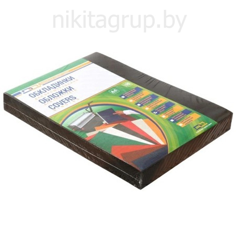 Обложки А4 LG-16 картонные черные "LEATHER GRAIN" 230г.