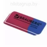 Ластик BRAUBERG "Assistant 80", 41х14х8 мм, красно-синий, прямоугольный, скошенные края