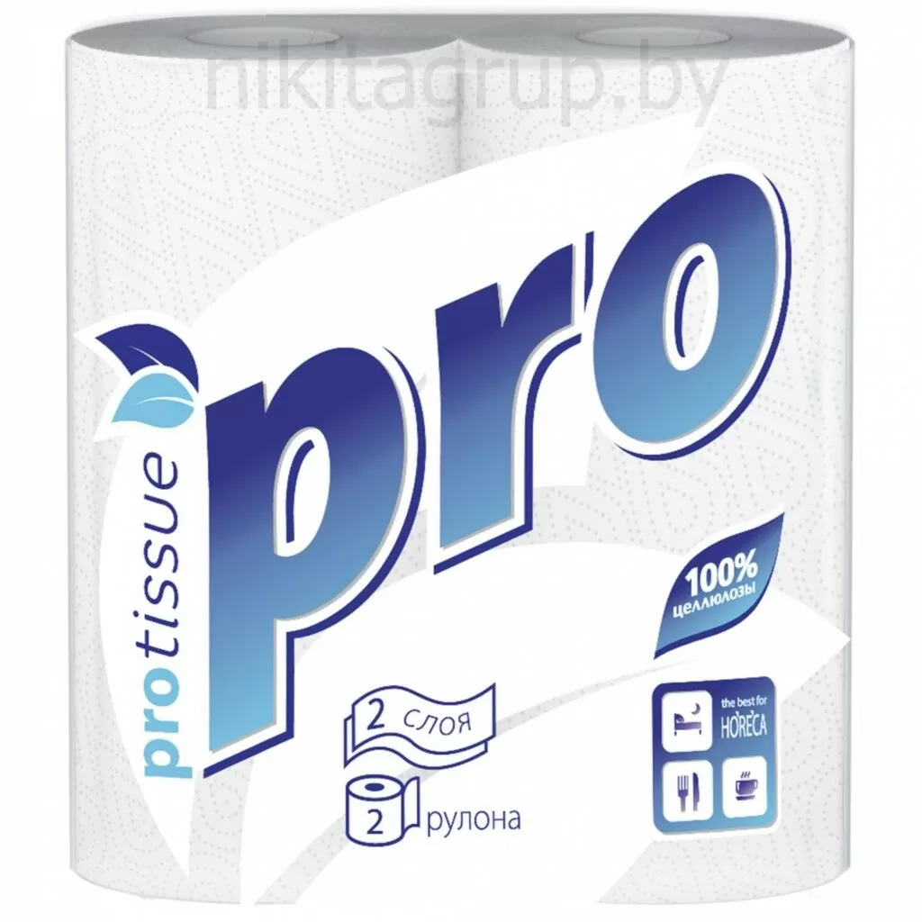Полотенца бумажные PROtissue ролевые (рулонные) 2-сл 15м, 100% целлюлоза 2 рул/упак