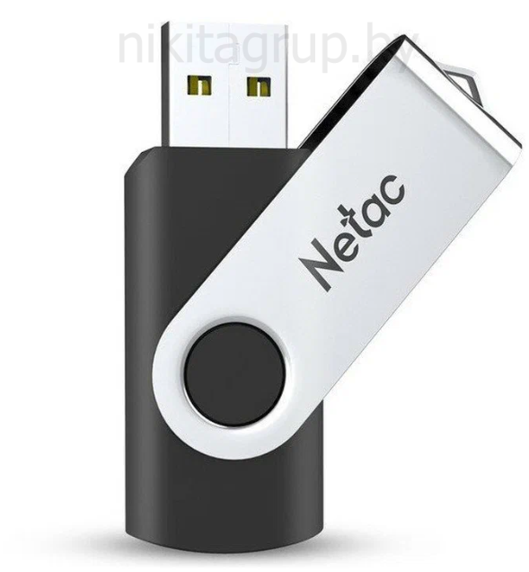 Netac USB 2.0 флеш-диск 16GB U505 пластик+металл Black/Черный