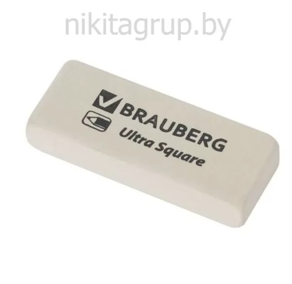 Ластик BRAUBERG "Ultra Square", 50х20х9 мм, белый, натуральный каучук