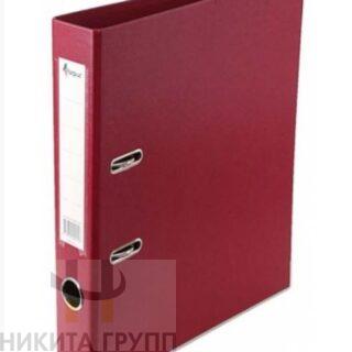Папка-регистратор А4 ПП бордовая 50мм метал угол
