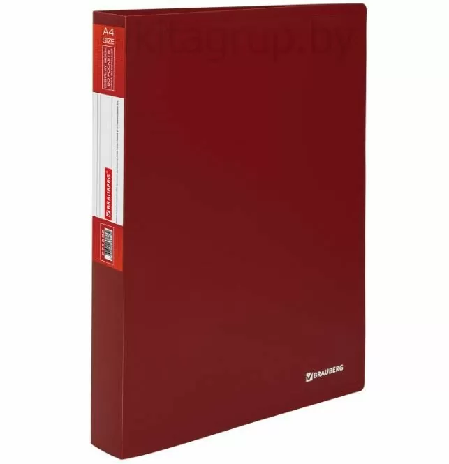 Папка 80 вкладышей BRAUBERG "Office", красная, 0,8 мм