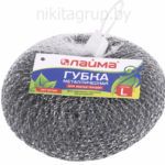 Губка (мочалка) для посуды LAIMA, БОЛЬШАЯ, металлическая, сетчатая, 60 г