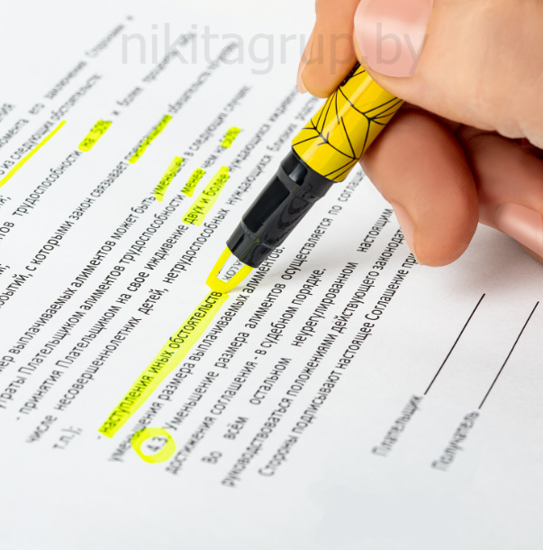 Текстовыделитель с прозрачным наконечником BRAUBERG "Clear", ЖЕЛТЫЙ, линия 1-5 мм