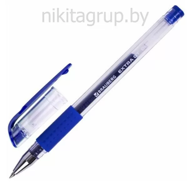 Ручка гелевая с грипом BRAUBERG "EXTRA GT", СИНЯЯ, стандартный узел 0,5 мм, линия 0,35 мм