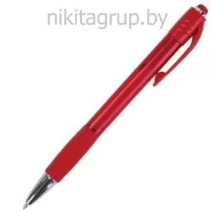 Ручка шариковая автоматическая с грипом BRAUBERG SUPER, СИНЯЯ, корпус красный, узел 0,7 мм, линия письма 0,35 мм