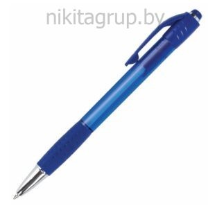 Ручка шариковая автоматическая с грипом BRAUBERG SUPER, СИНЯЯ, корпус синий, узел 0,7 мм, линия письма 0,35 мм