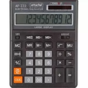 Калькулятор настольный полноразмерный Attache AF-222 12раз. 203х158х черный