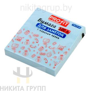 Бумага для заметок с клеевым краем ГОЛУБАЯ 75х75 мм, 100л ТМ"Profit"