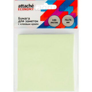 1407986 Бумага для заметок с клеевым краем Attache Economy 76x76 мм 100 л паст. зеленый