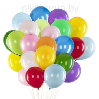 Шары воздушные 25 см, 50 штук, "ЯРКИЕ ЦВЕТА", ассорти, BRAUBERG KIDS