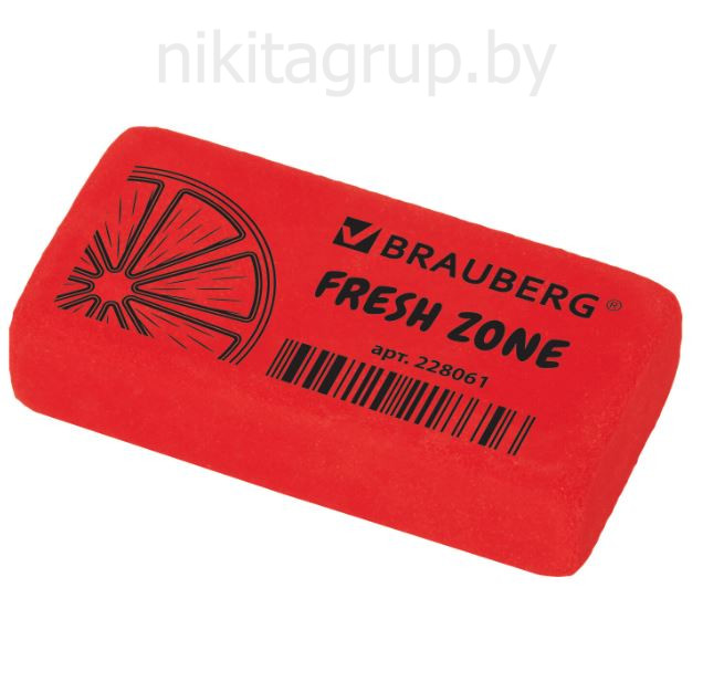 Ластик BRAUBERG "Fresh Zone", 40х20х10 мм, цвет ассорти, прямоугольный