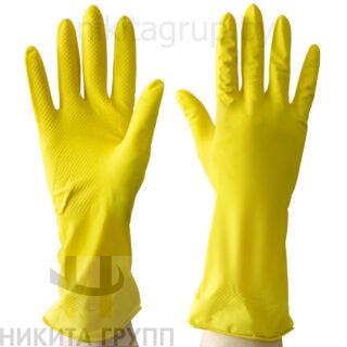 Перчатки хозяйственные латексные, размер L