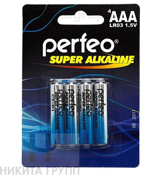 Батарейка PERFEO LR03/4BL Super Alkaline /120/960