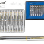 МС-5792 Ручка металл: с поворот.мех., корпус серебр. цвета, клип и наконечник-золотые, чернила синие