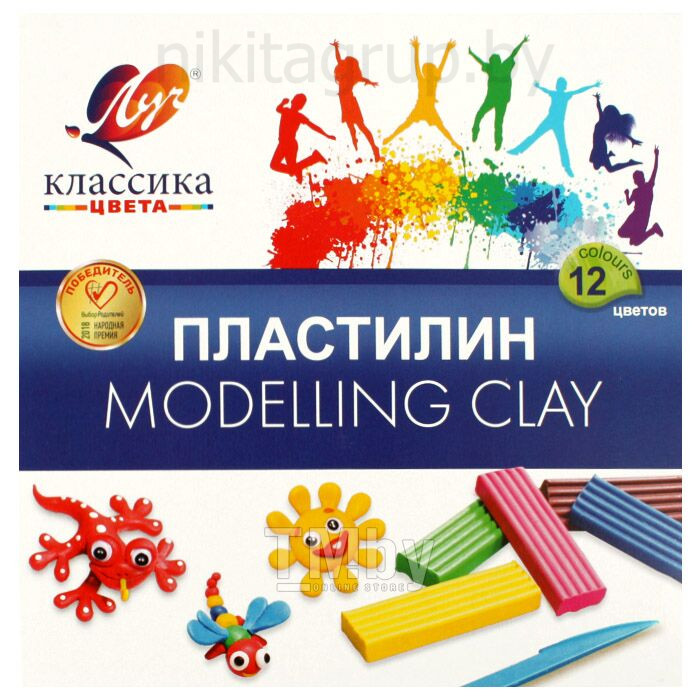 Пластилин "Классика" набор 12 цветов, тм "ЛУЧ"