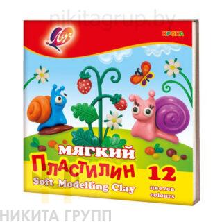 Пластилин мягкий, восковый "Кроха" 12 цветов, 180гр