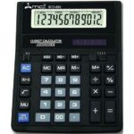 Калькулятор настольный, 12 разрядов, двойное питание, двойная память, итоговая сумма, размер: 203*159*32мм, цвет корпуса черный