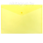 Папка-конверт с кнопкой A4 180мкм волокно ЖЕЛТЫЙ Trend NEON