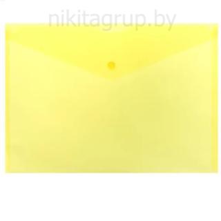 Папка-конверт с кнопкой A4 180мкм волокно ЖЕЛТЫЙ Trend NEON