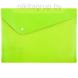Папка-конверт с кнопкой A4 180мкм волокно ЛАЙМ Trend NEON