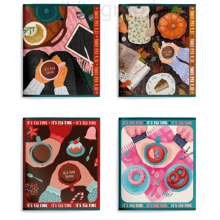 Тетрадь 96 л. клетка скреп. Schoolformat ВРЕМЯ ЧАЯ А5 мел. карт. мат.лам., выб.лак офс.